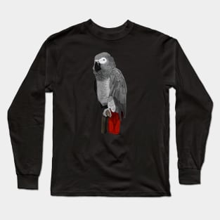 Grey Parrot Bird Birder Birdlover Birdwatcher Animal Long Sleeve T-Shirt